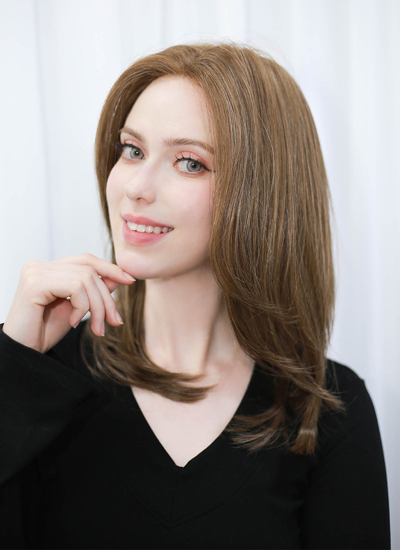 Brunette Straight Mono Top Bob Lace Wig MN009