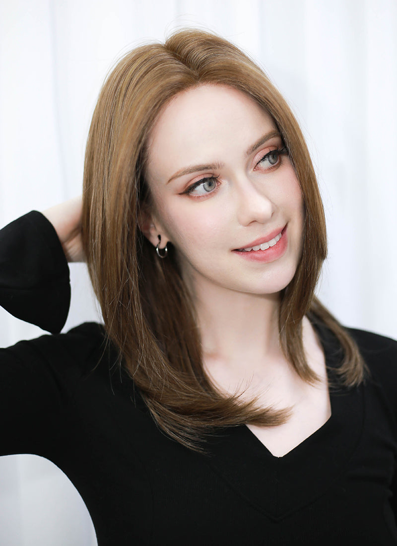 Brunette Straight Mono Top Bob Lace Wig MN009