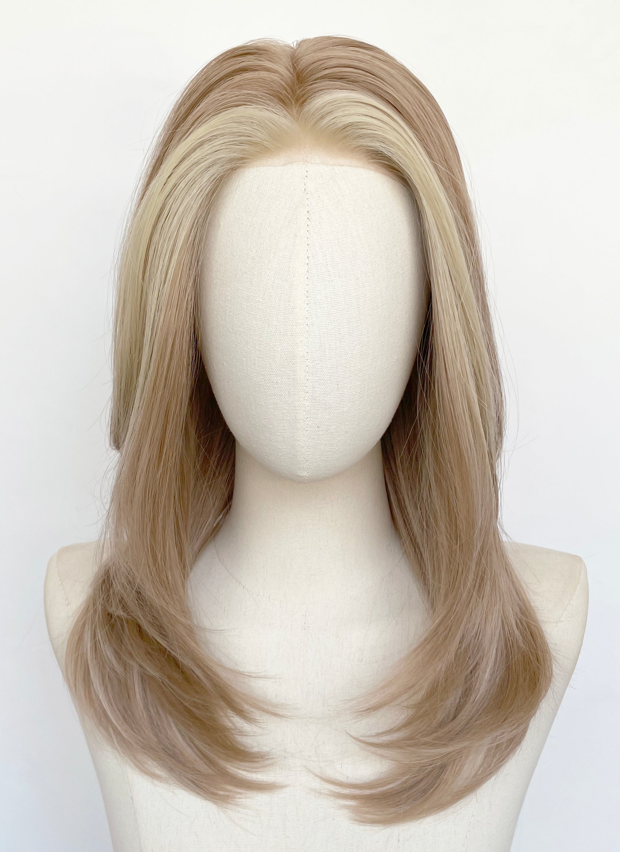 Mixed Blonde Straight Bob Mono Top Lace Wig MN011