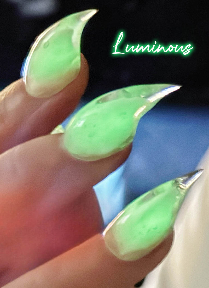 3D Luminous 'Firefly' Color-Shifting Glow Cat Paw Design with Transparent Core Claw Handmade Press-On Nails NF065