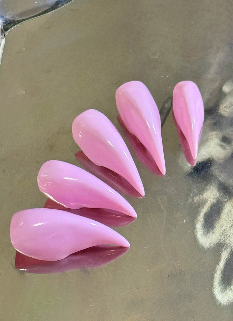 3D Barbie Pink Claw Handmade Press-On Nails NF067