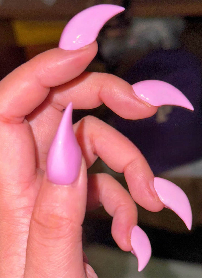 3D Barbie Pink Claw Handmade Press-On Nails NF067