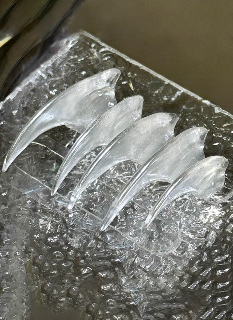 3D Wolf Claw Transparent Handmade Press-On Nails NF068