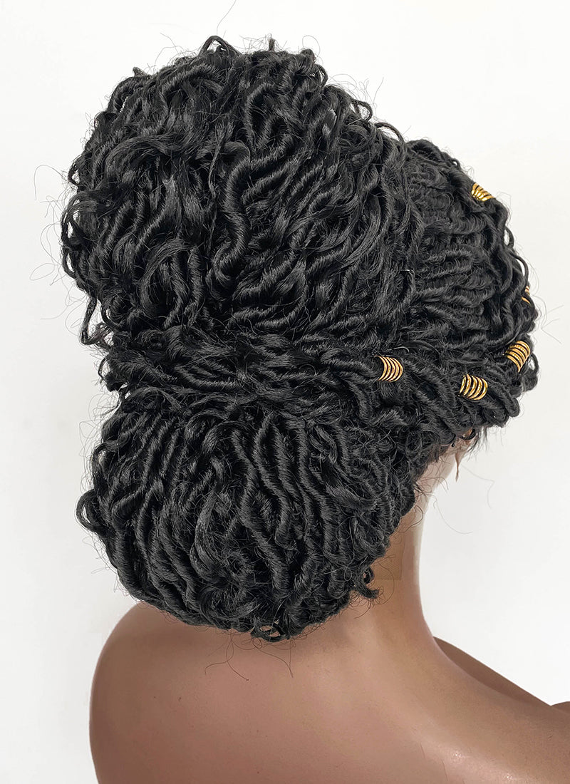 Arcane Mel Medarda Black Dreadlocks Braided Lace Front Synthetic Wig LF2176