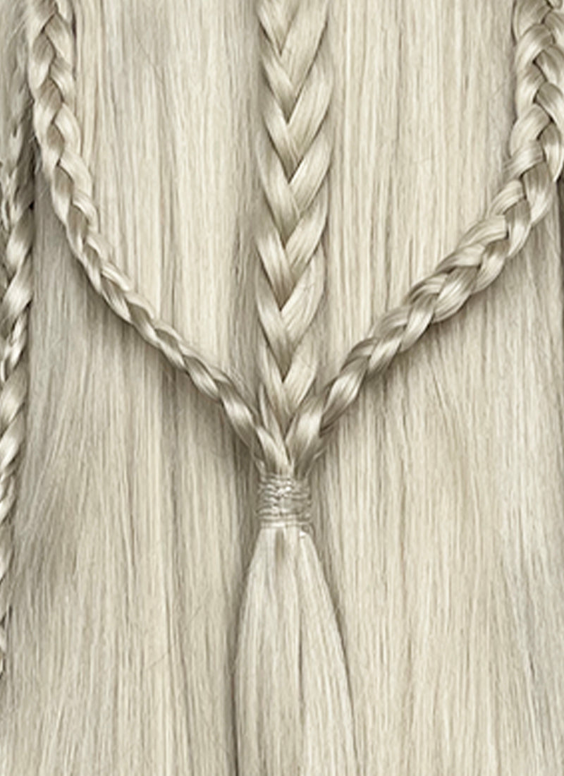 Pastel Ash Blonde Braided Lace Front Synthetic Men's Wig LF2518