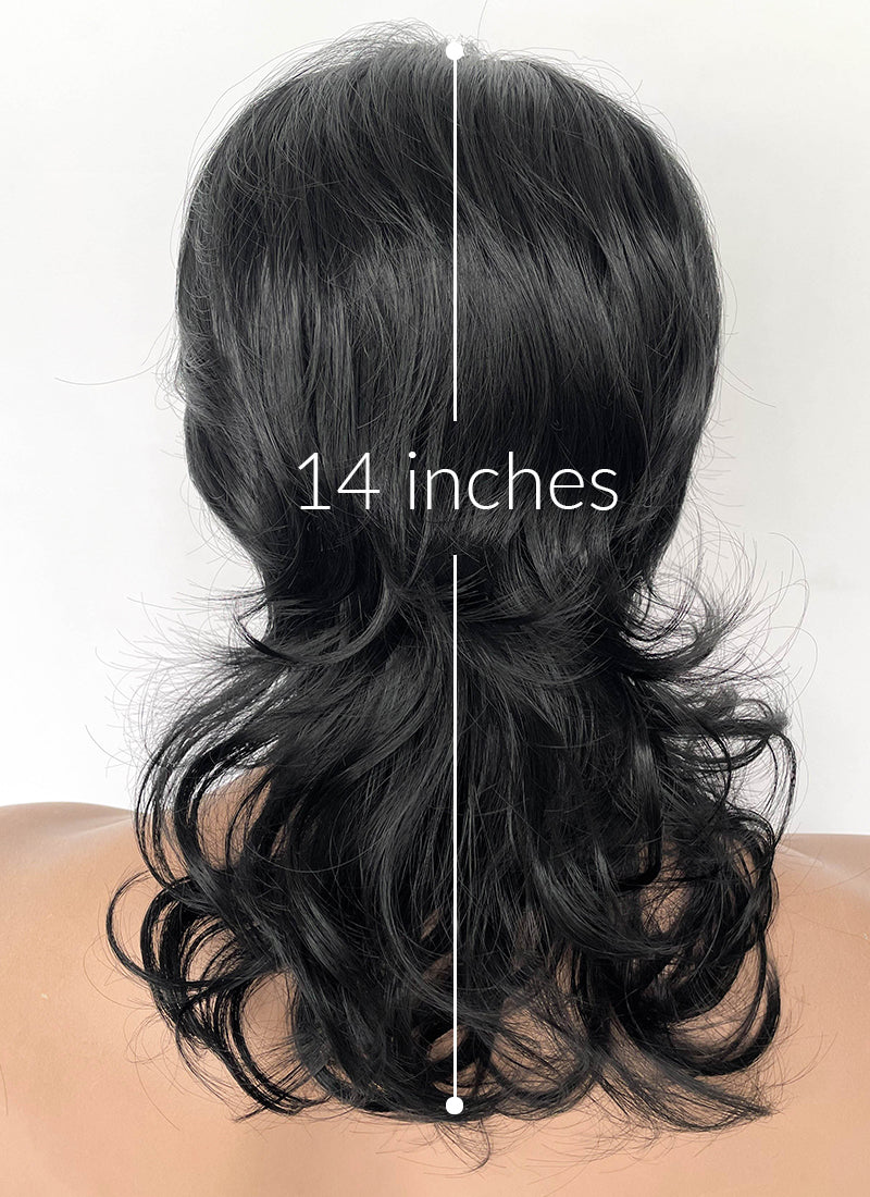 Black Wavy Lace Front Synthetic Men's Wig LF6113