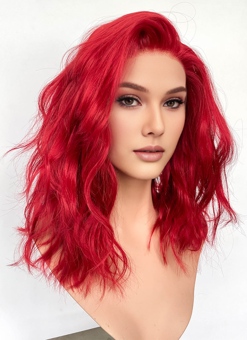 Red Wavy Lace Front Synthetic Hair Wig LF6115