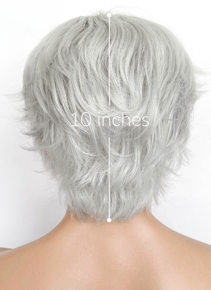 Devil May Cry Dante Silver Grey Wavy Lace Front Synthetic Men's Wig LF6116