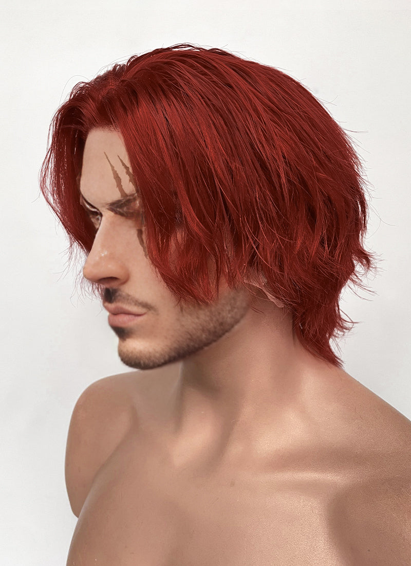 One Piece Figarland Shanks Auburn Wavy Lace Front Synthetic Men's Wig LF6120