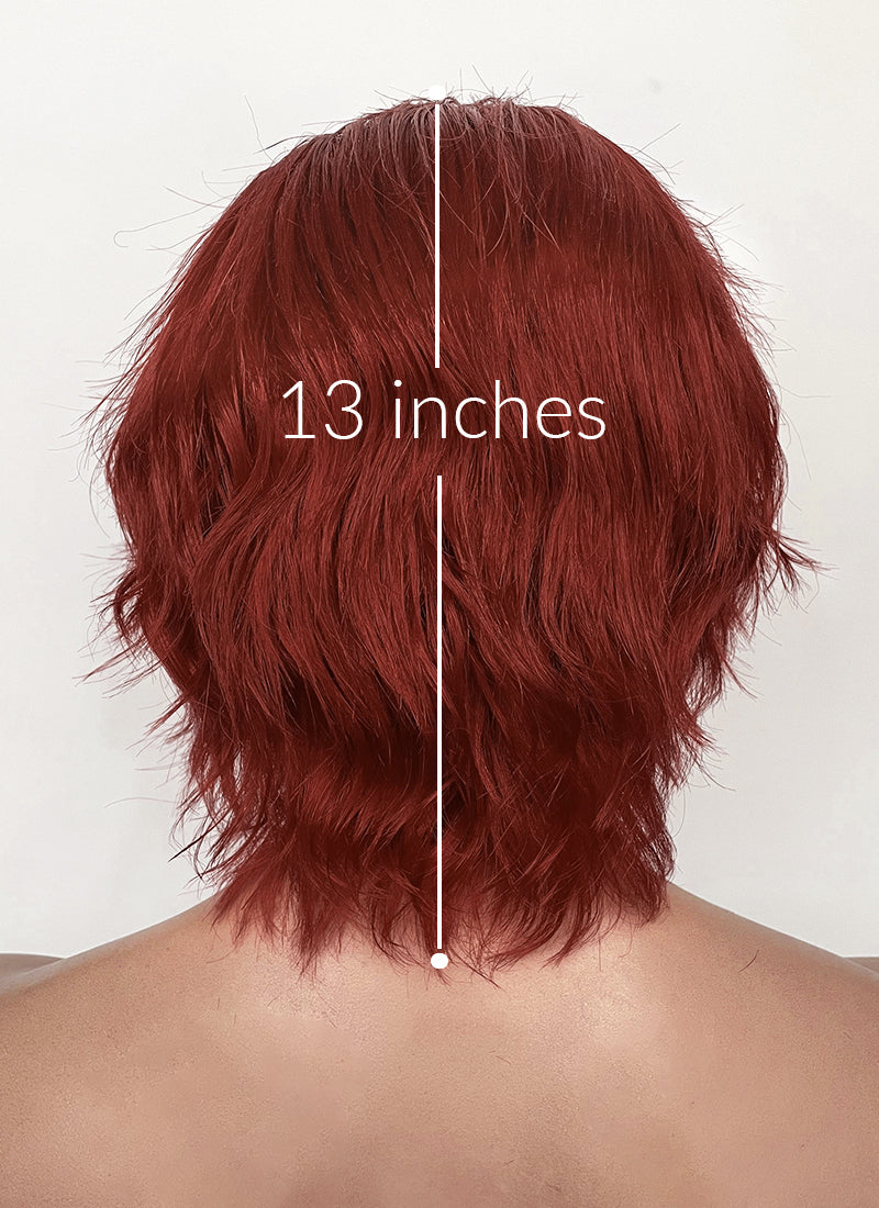 One Piece Figarland Shanks Auburn Wavy Lace Front Synthetic Men's Wig LF6120