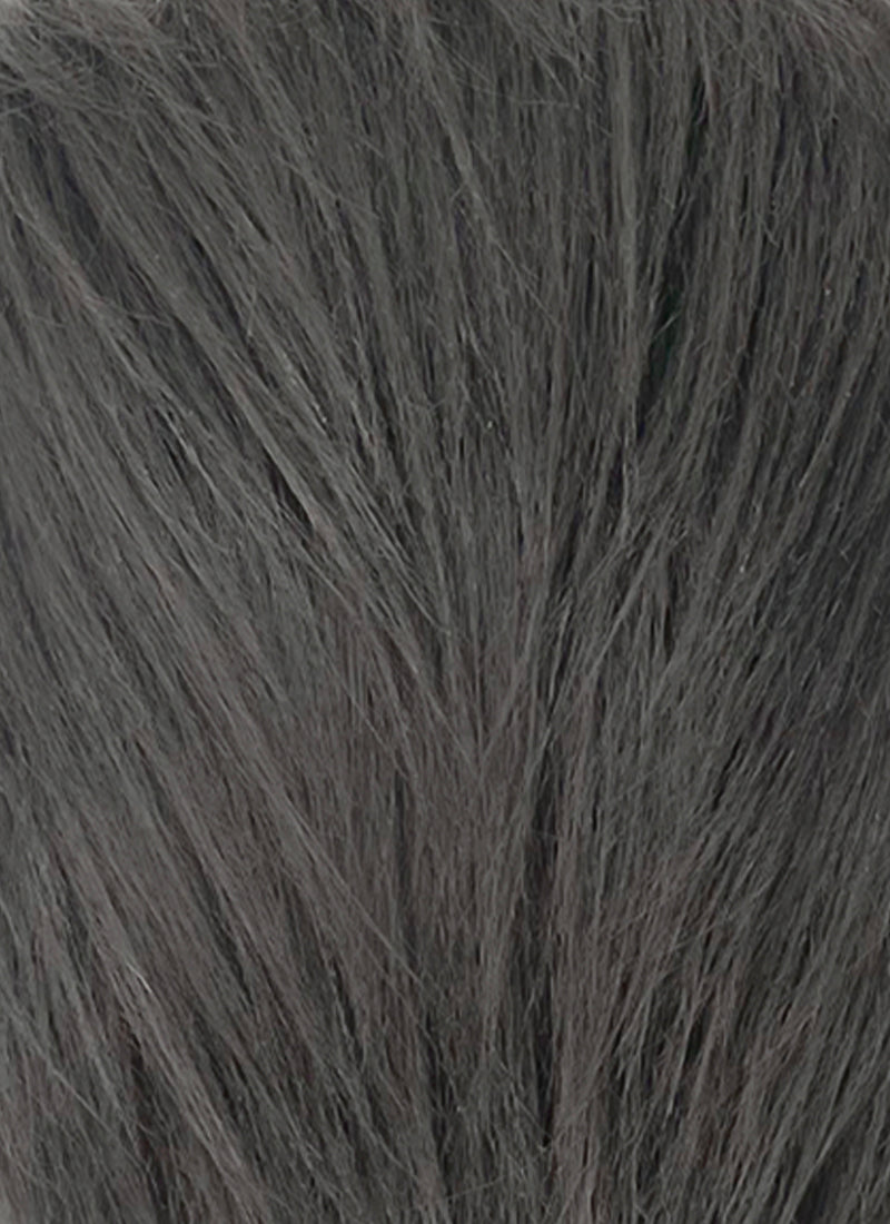 Dark Grey Straight Yaki Lace Front Synthetic Men's Wig LF6133
