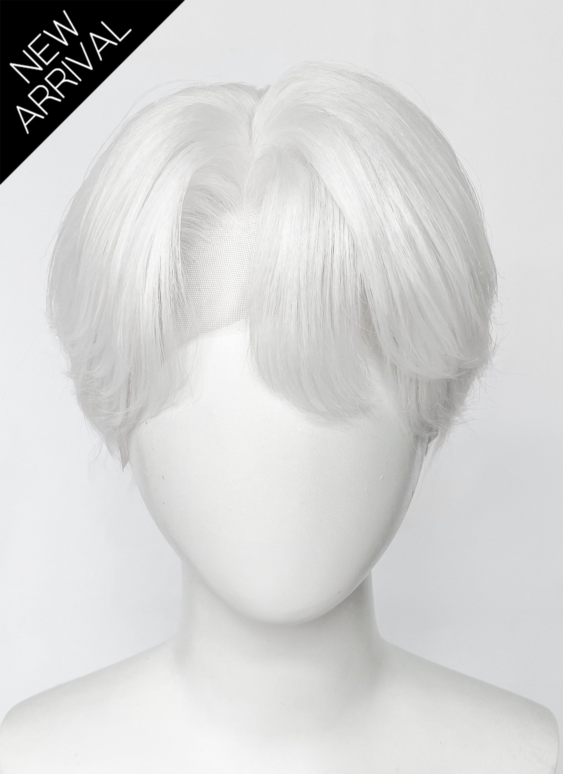 White Straight Lace Front Synthetic Hair Men's Wig LF6135