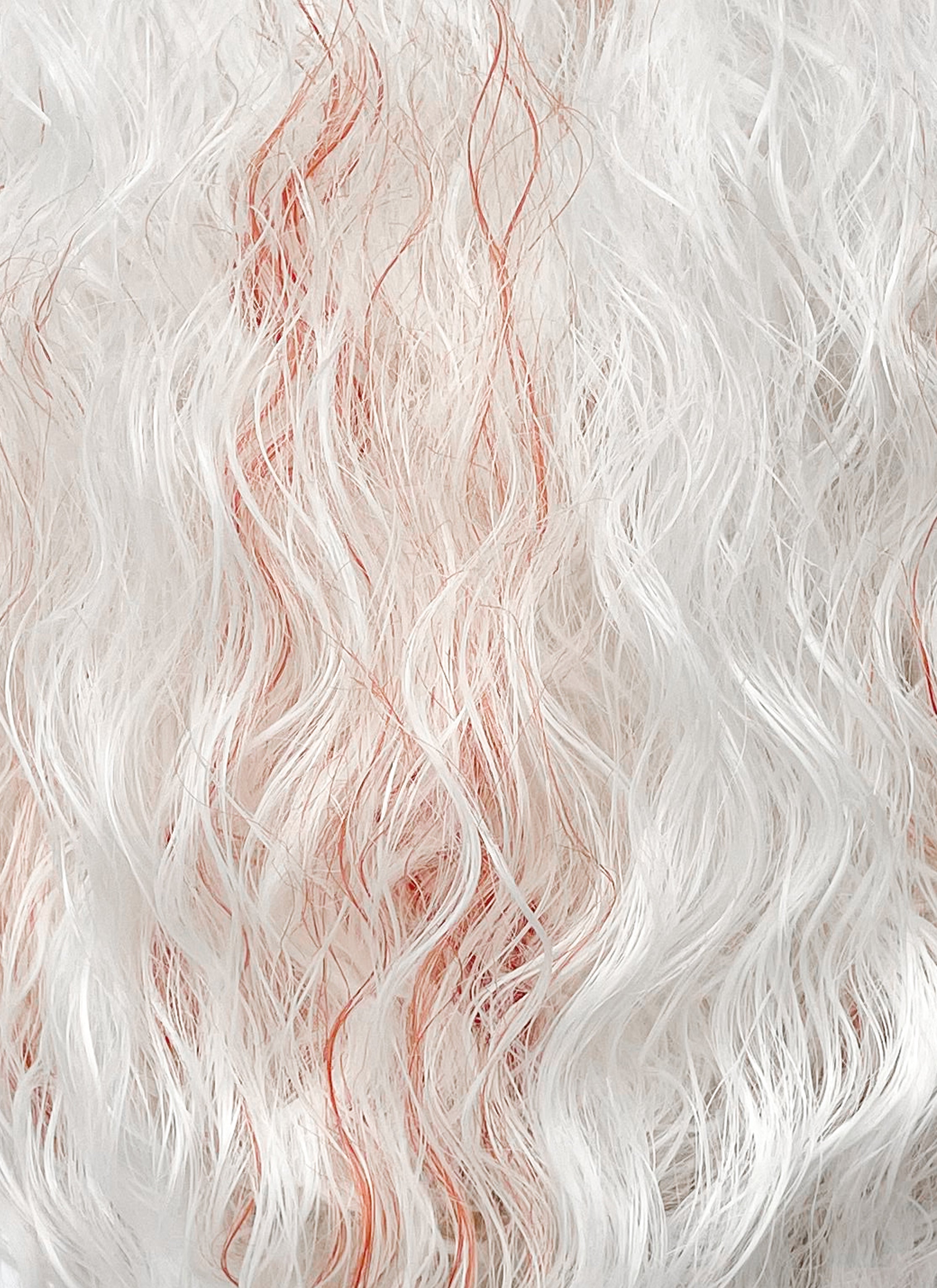 DAN DA DAN Okarun Ken Takakura White Mixed Red Wavy Lace Front Synthetic Men's Wig LF6138