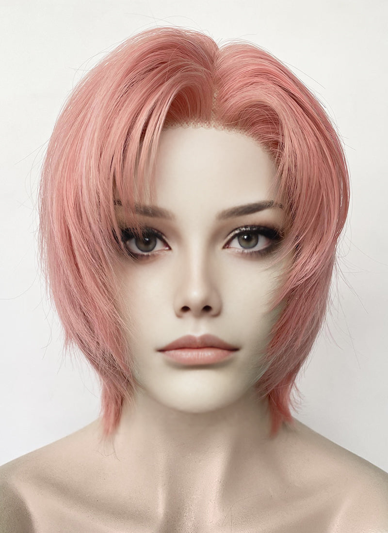 Pink Straight Lace Front Synthetic Hair Wig LF6142