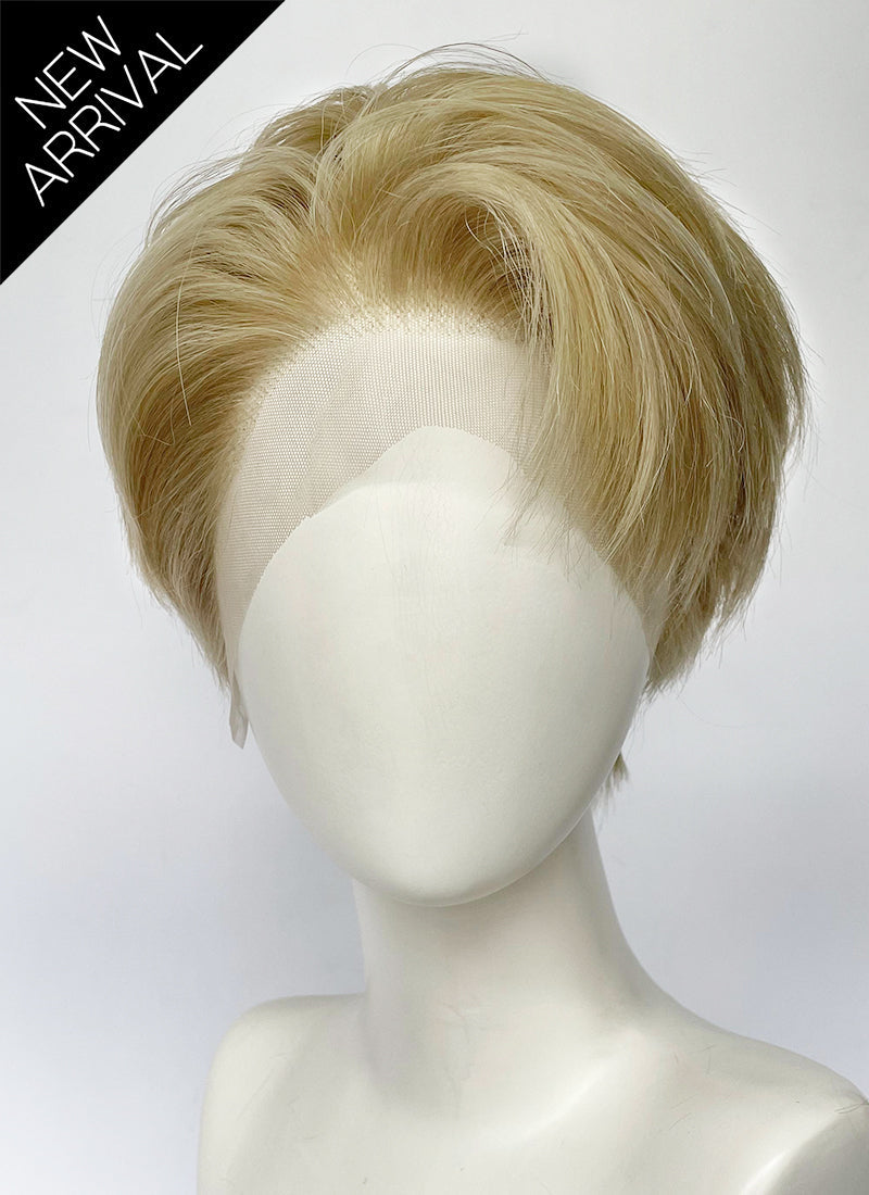 Golden Blonde Straight Lace Front Synthetic Hair Wig LF6143