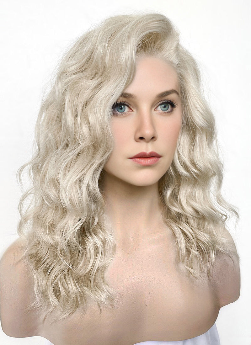 The Fantastic Four Invisible Woman Sue Storm Light Ash Blonde Wavy Lace Front Synthetic Hair Wig LF6144