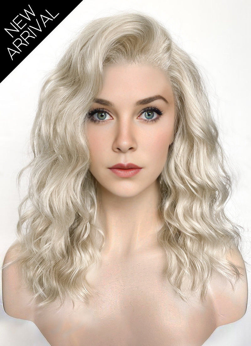The Fantastic Four Invisible Woman Sue Storm Light Ash Blonde Wavy Lace Front Synthetic Hair Wig LF6144
