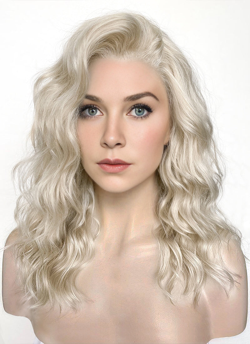 The Fantastic Four Invisible Woman Sue Storm Light Ash Blonde Wavy Lace Front Synthetic Hair Wig LF6144