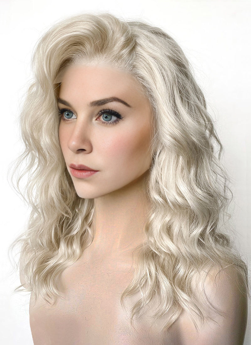 The Fantastic Four Invisible Woman Sue Storm Light Ash Blonde Wavy Lace Front Synthetic Hair Wig LF6144