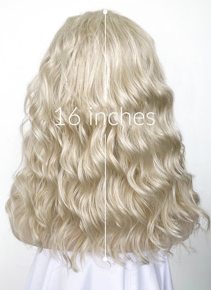 The Fantastic Four Invisible Woman Sue Storm Light Ash Blonde Wavy Lace Front Synthetic Hair Wig LF6144