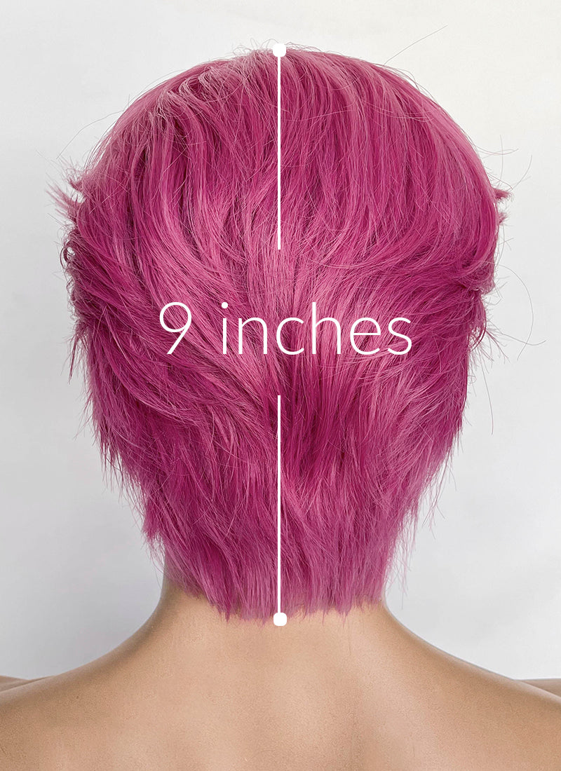 KPop Demon Hunters Saja Boys Abby Hot Pink Straight Lace Front Synthetic Men's Wig LF6145