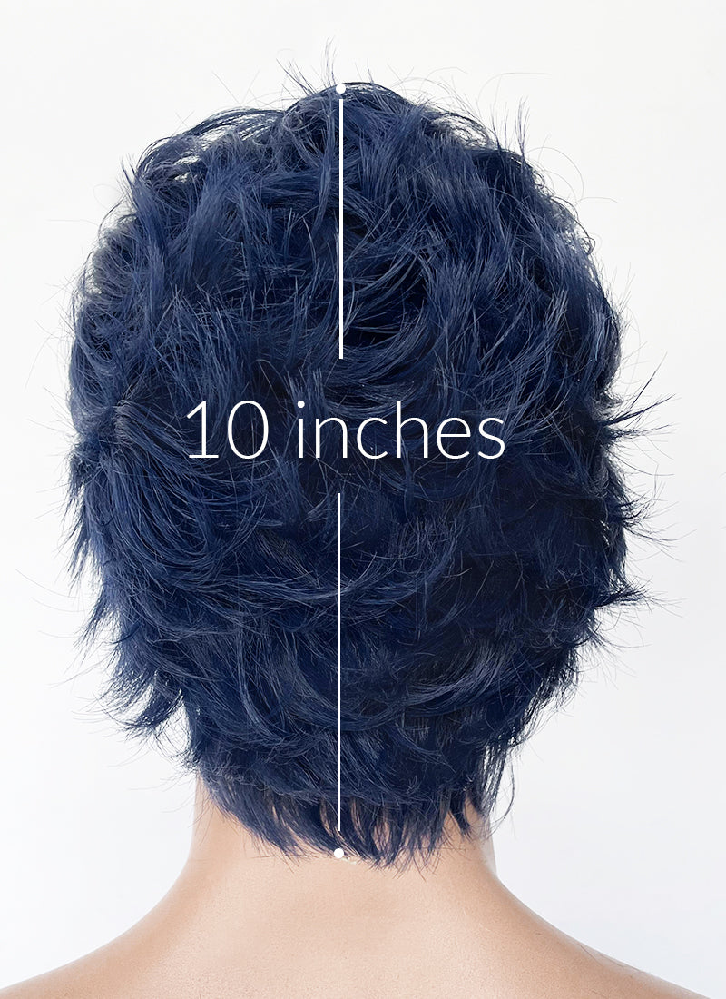 Blue Wavy Lace Front Synthetic Hair Men's Wig LF6147