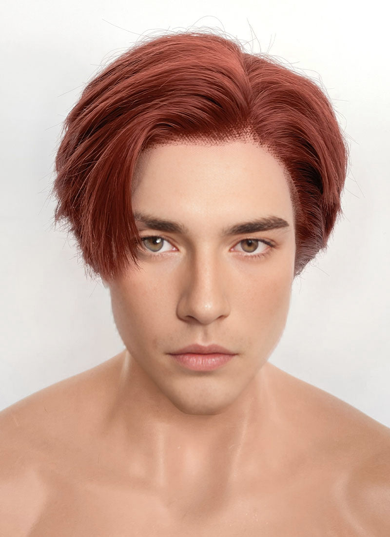 Auburn Straight Lace Front Synthetic Men's Wig LF8048