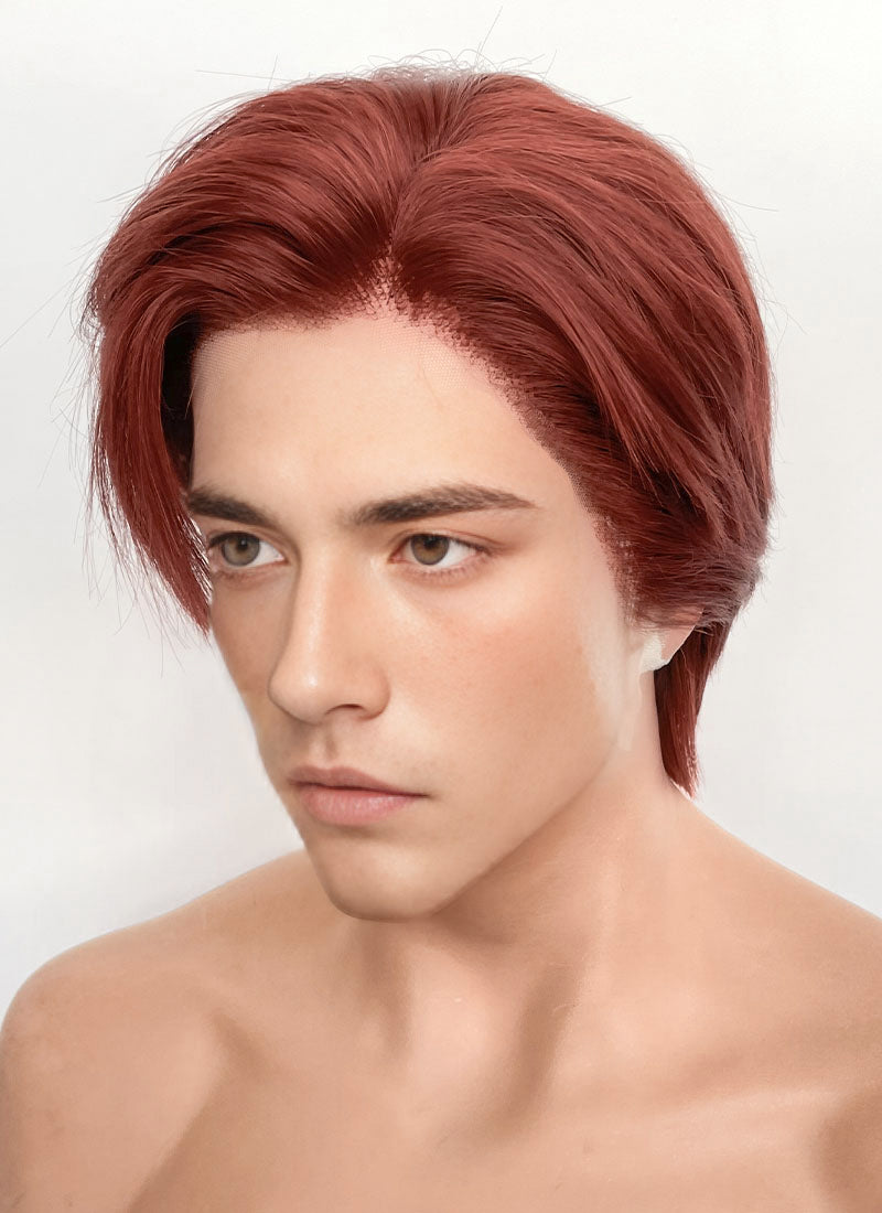 Auburn Straight Lace Front Synthetic Men's Wig LF8048