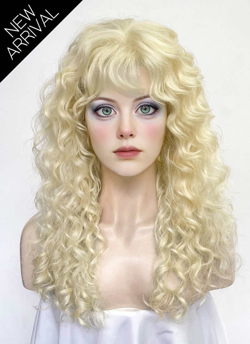 Wednesday Creepy Doll Blonde Curly Lace Front Synthetic Wig LF8073