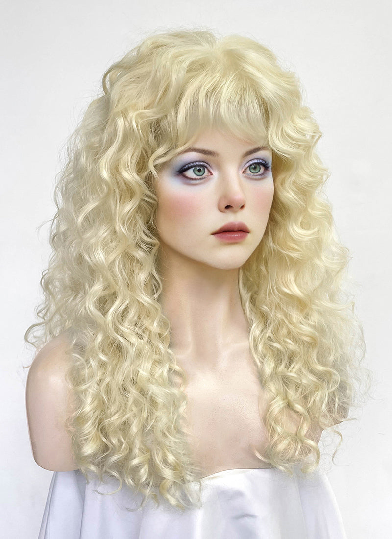 Wednesday Creepy Doll Blonde Curly Lace Front Synthetic Wig LF8073