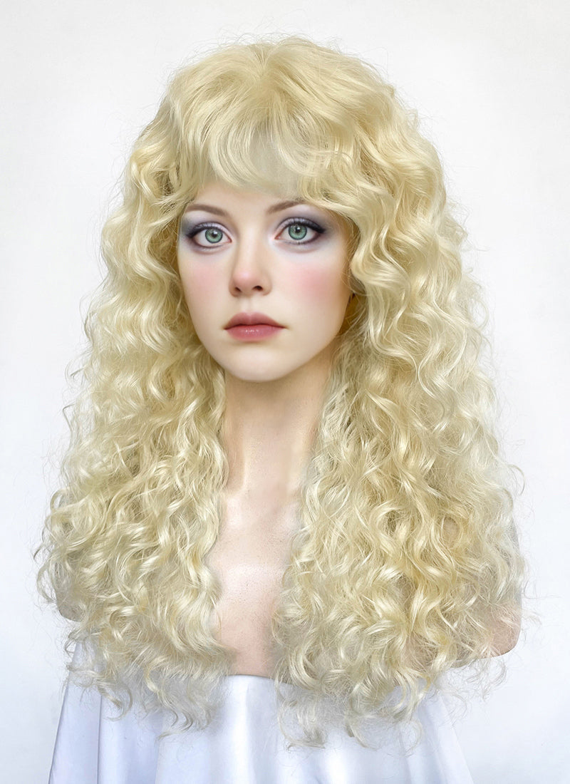 Wednesday Creepy Doll Blonde Curly Lace Front Synthetic Wig LF8073
