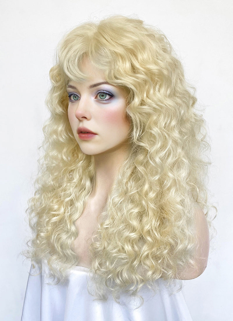 Wednesday Creepy Doll Blonde Curly Lace Front Synthetic Wig LF8073