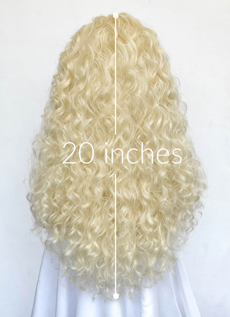 Wednesday Creepy Doll Blonde Curly Lace Front Synthetic Wig LF8073