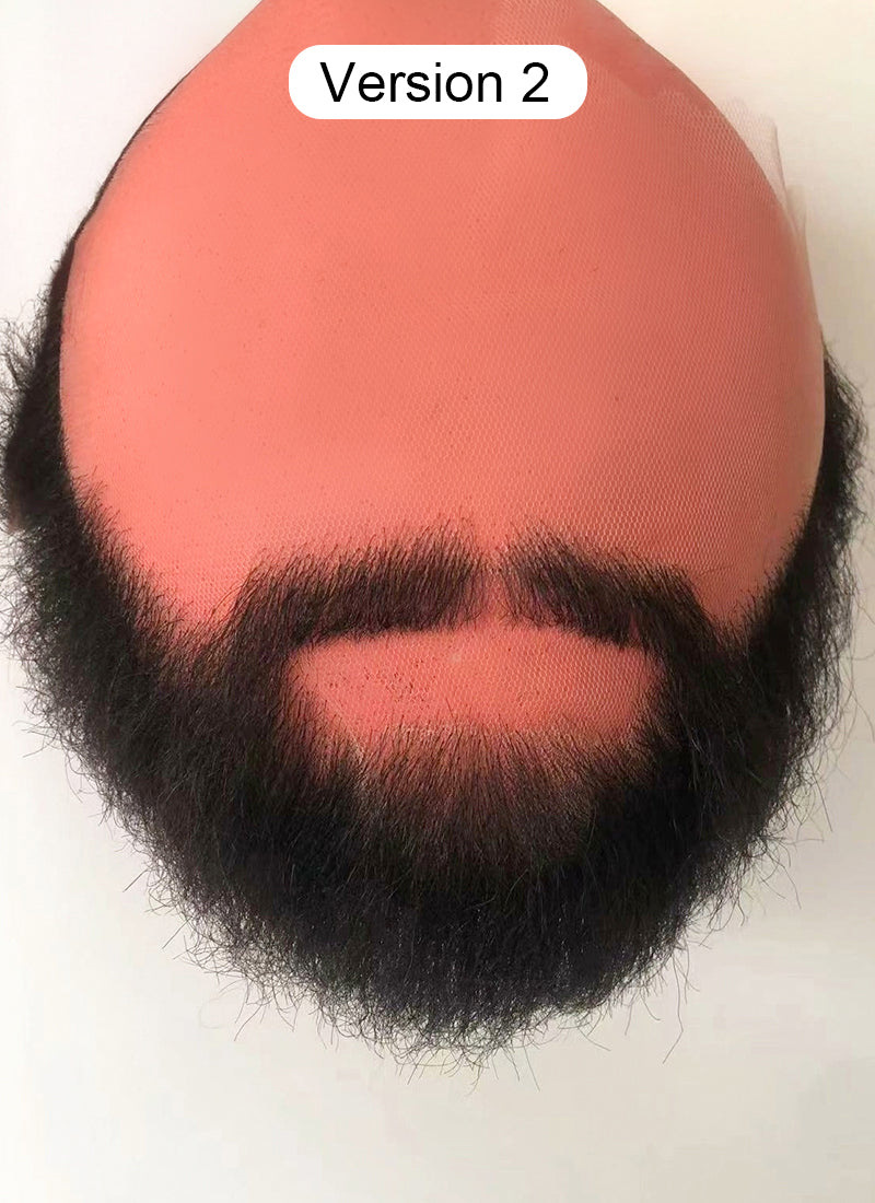 Arcane Jayce Talis Handmade HD Lace Realistic Black Beard and Moustache Facial Hair Set MB005