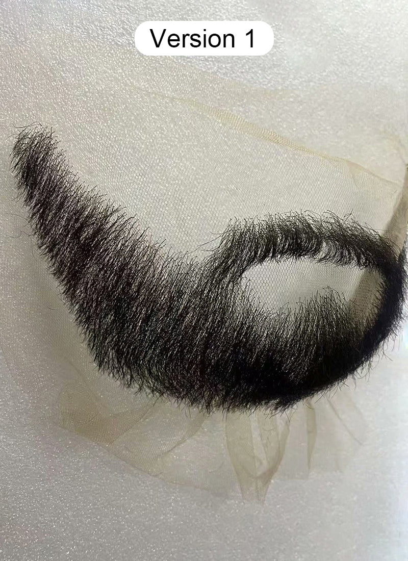 Arcane Jayce Talis Handmade HD Lace Realistic Black Beard and Moustache Facial Hair Set MB005