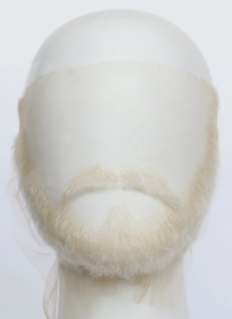 The Witcher 3 Geralt of Rivia Handmade HD Lace Realistic Platinum Blonde Beard and Moustache Facial Hair Set MB011