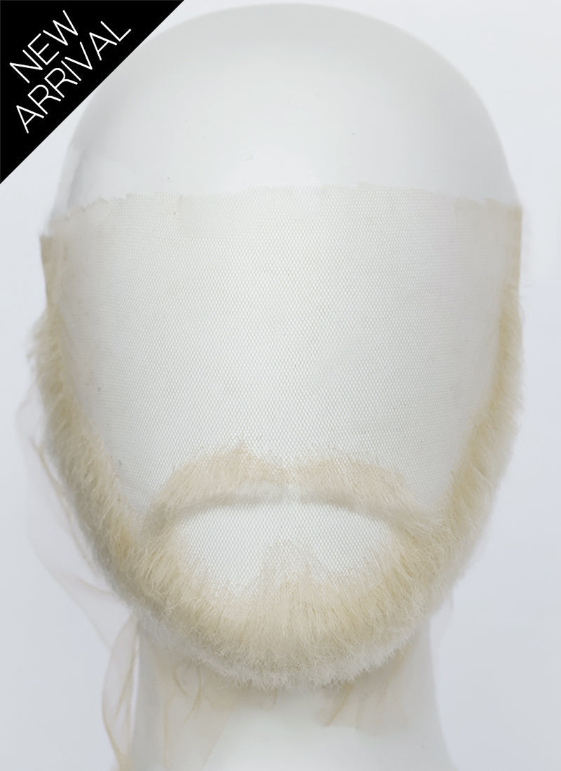 The Witcher 3 Geralt of Rivia Handmade HD Lace Realistic Platinum Blonde Beard and Moustache Facial Hair Set MB011
