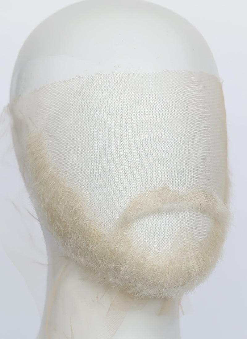 The Witcher 3 Geralt of Rivia Handmade HD Lace Realistic Platinum Blonde Beard and Moustache Facial Hair Set MB011
