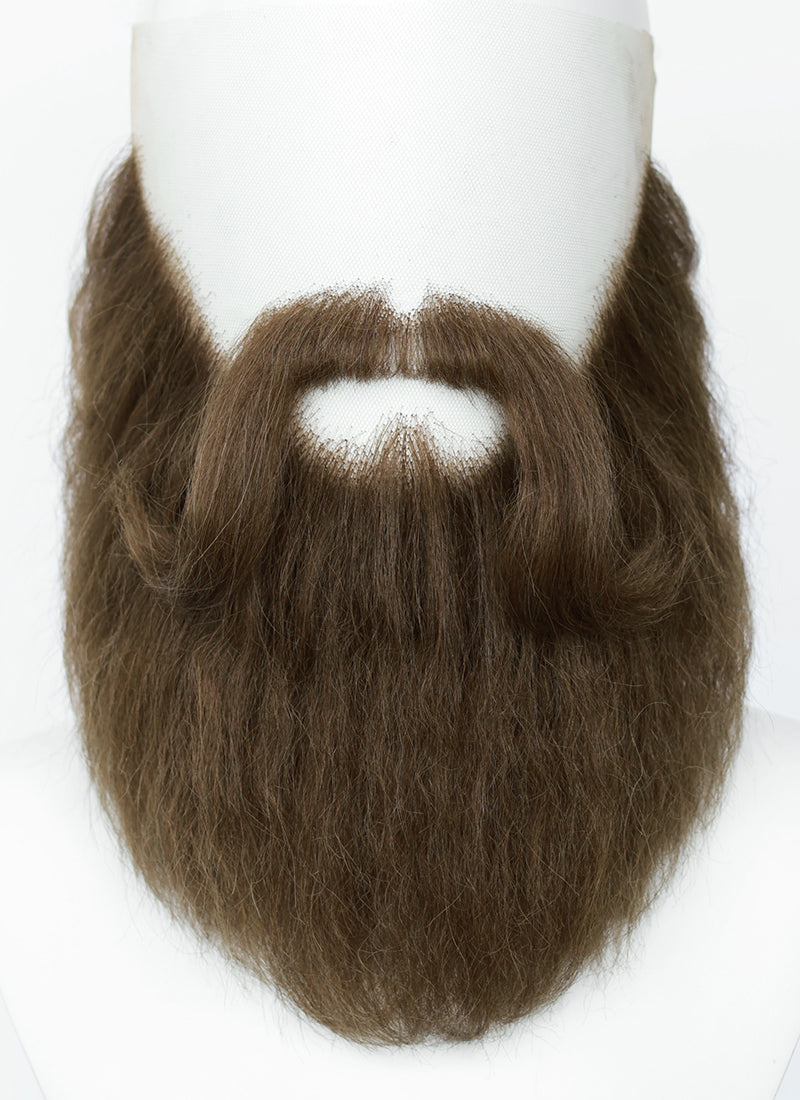 Handmade HD Lace Realistic Brown Full Beard and Moustache Facial Hair Set MB015