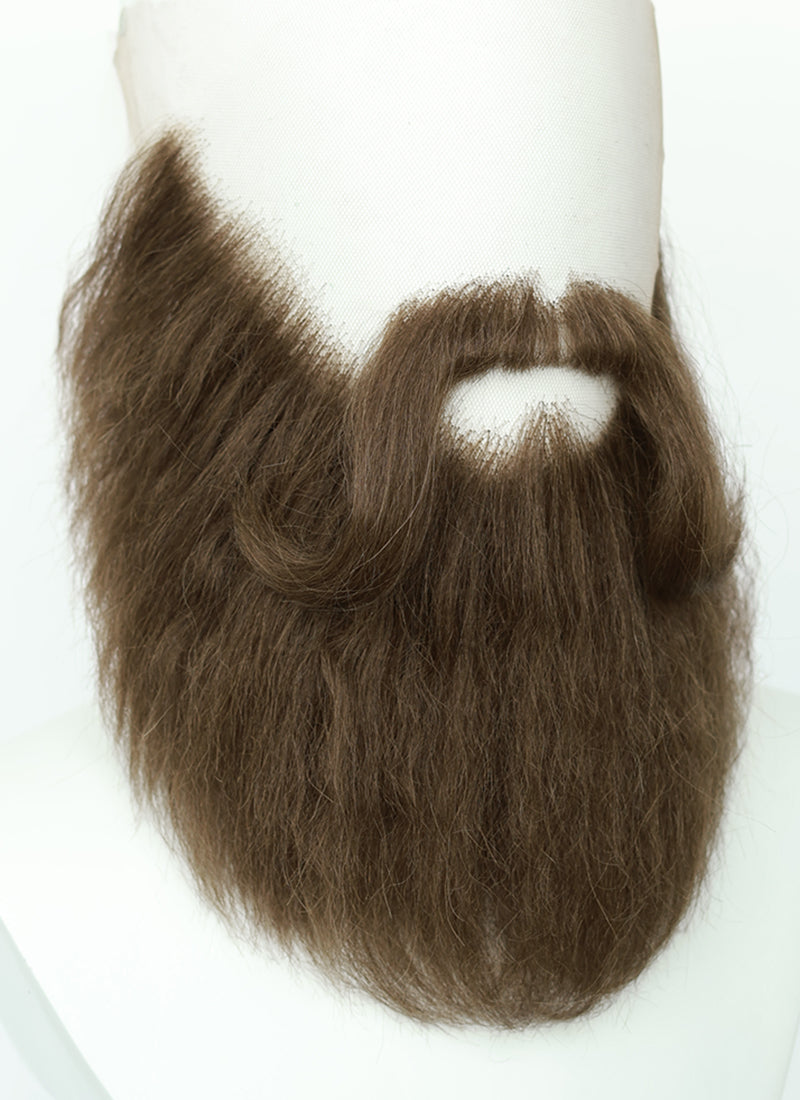 Handmade HD Lace Realistic Brown Full Beard and Moustache Facial Hair Set MB015
