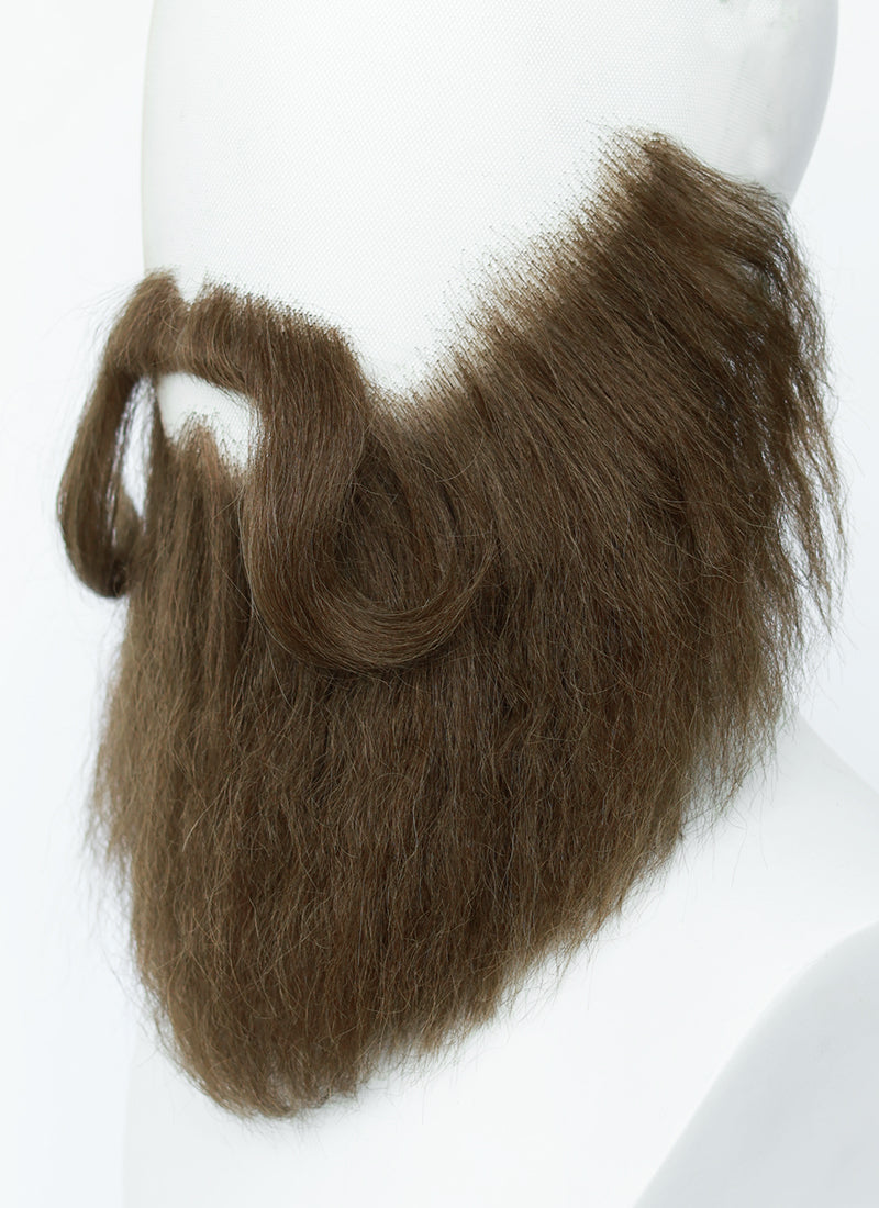 Handmade HD Lace Realistic Brown Full Beard and Moustache Facial Hair Set MB015