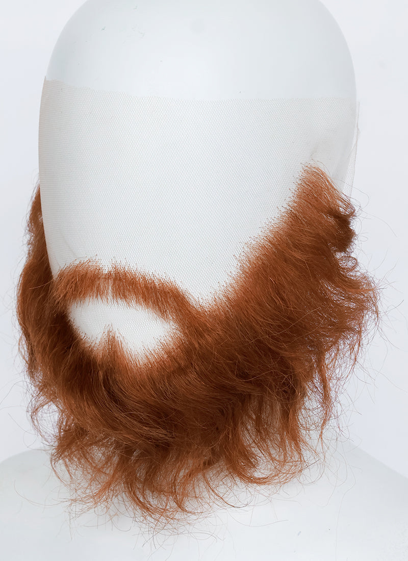 Wild Warrior Handmade HD Lace Realistic Red Ginger Beard and Moustache Facial Hair Set MB016