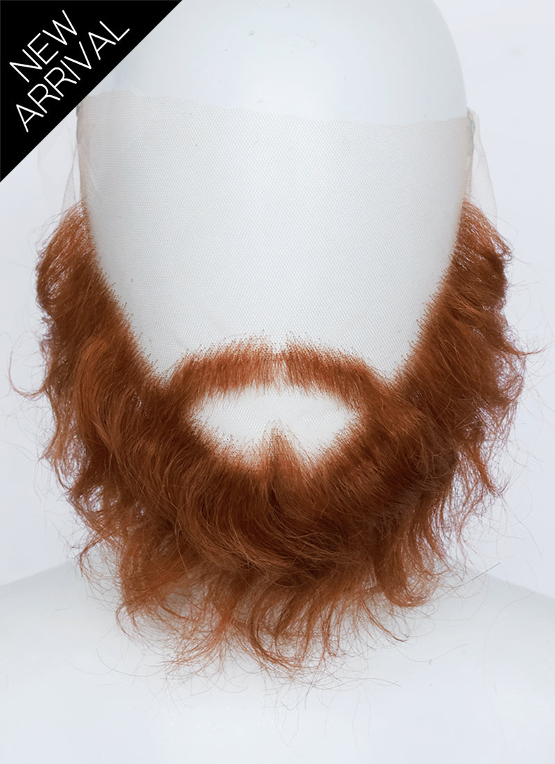 Wild Warrior Handmade HD Lace Realistic Red Ginger Beard and Moustache Facial Hair Set MB016