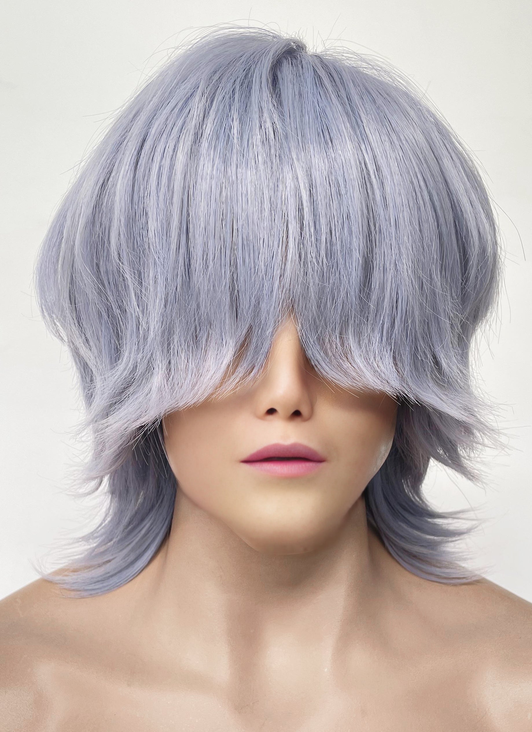 KPop Demon Hunters Saja Boys Mystery Pastel Purple Straight Synthetic Hair Wig TB1762