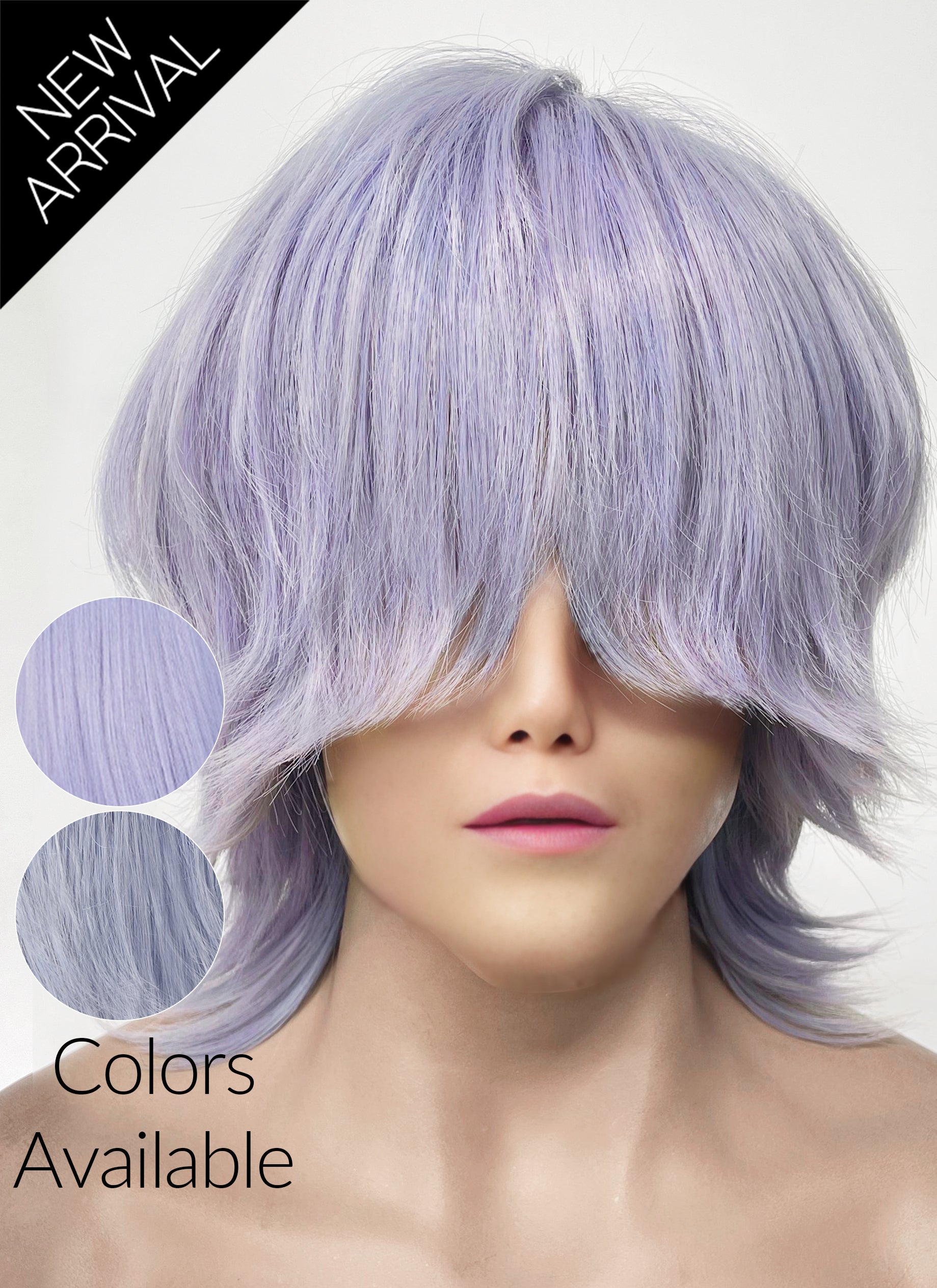KPop Demon Hunters Saja Boys Mystery Pastel Purple Straight Synthetic Hair Wig TB1762