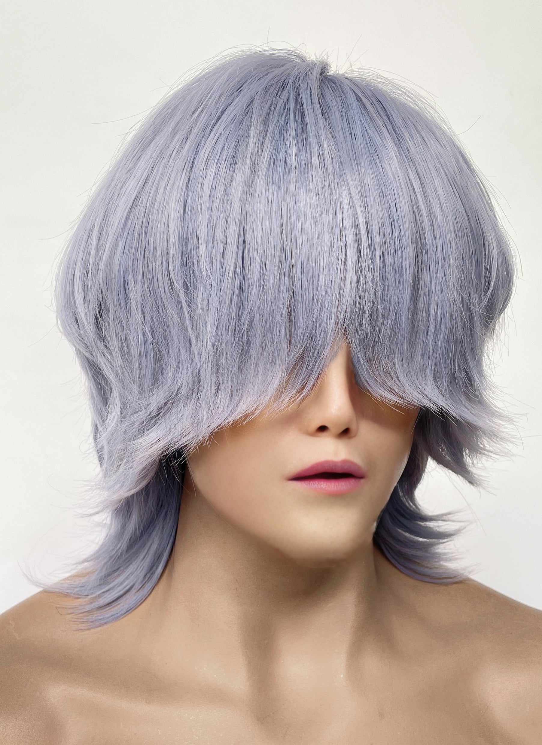 KPop Demon Hunters Saja Boys Mystery Pastel Purple Straight Synthetic Hair Wig TB1762