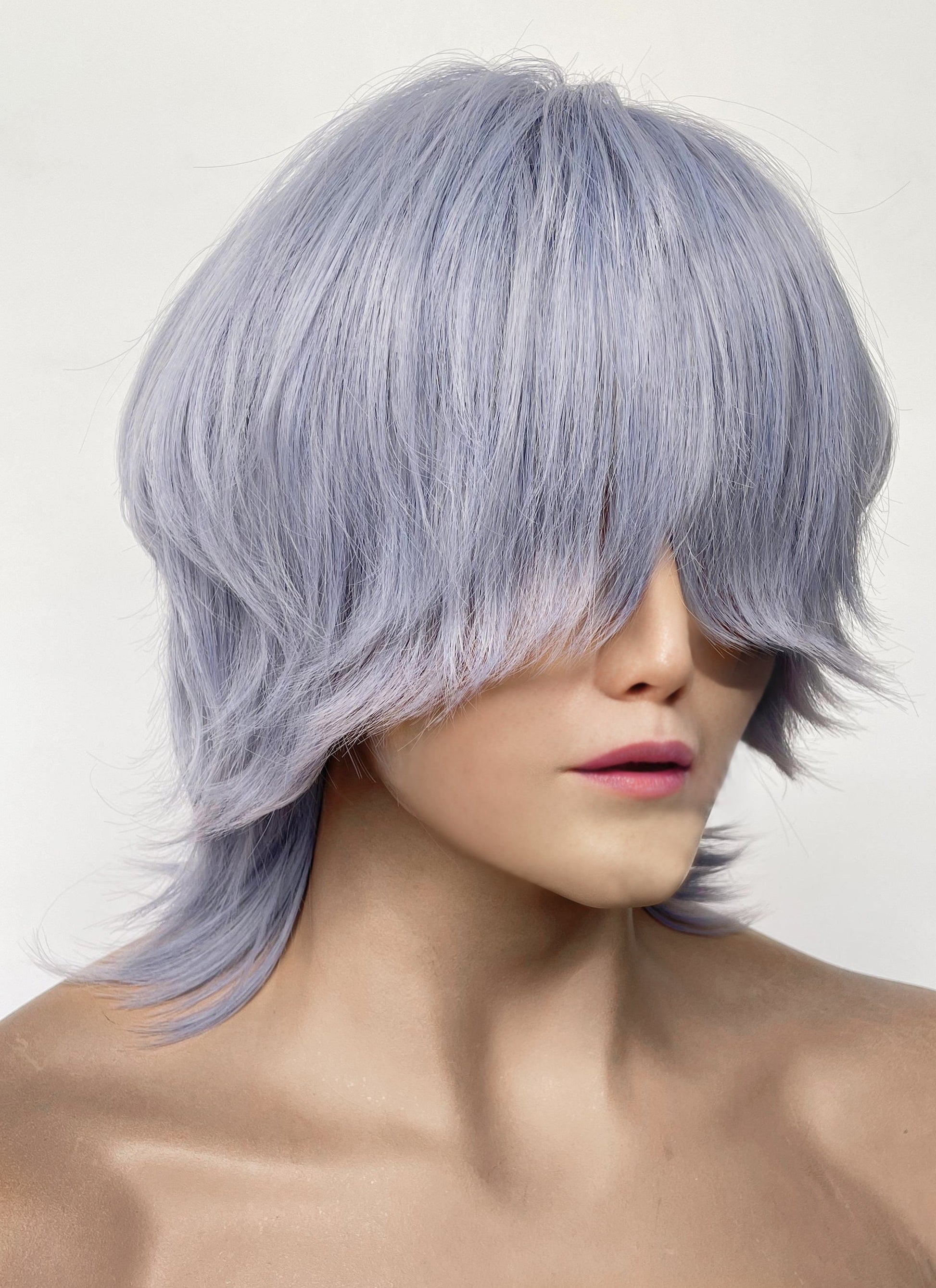 KPop Demon Hunters Saja Boys Mystery Pastel Purple Straight Synthetic Hair Wig TB1762