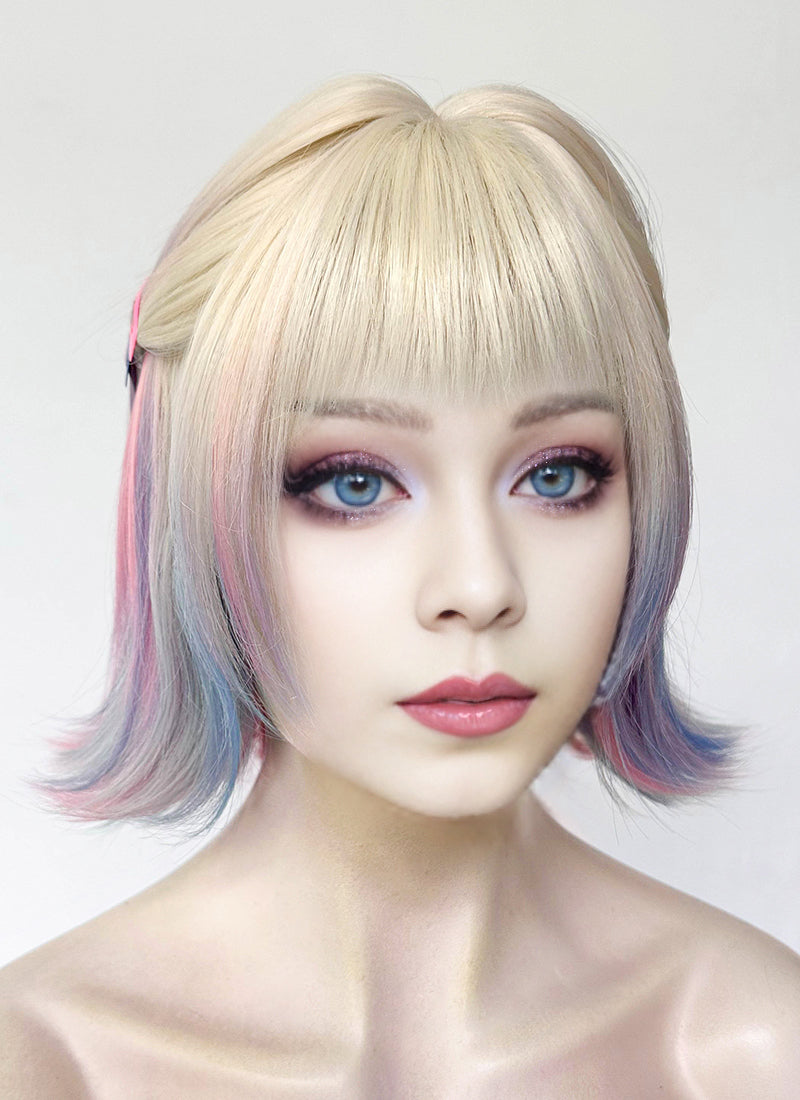 Wednesday Enid Sinclair Blonde Pink Blue Ombre Synthetic Wig TB1768A