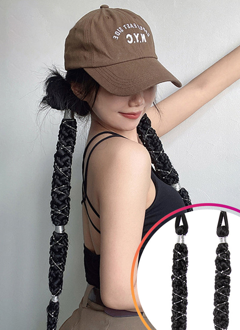 Ponytail extension with rubber band top