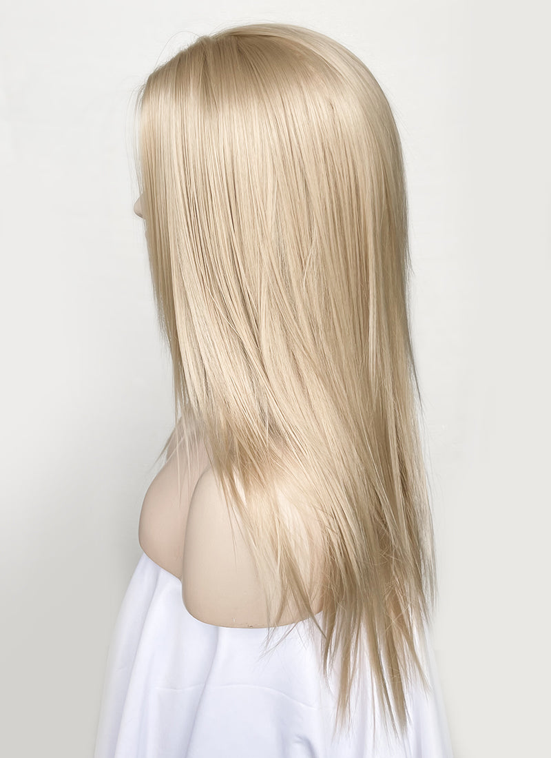 Ash Blonde Straight Layered Hush Cut Lace Front Synthetic Wig LFK5536A